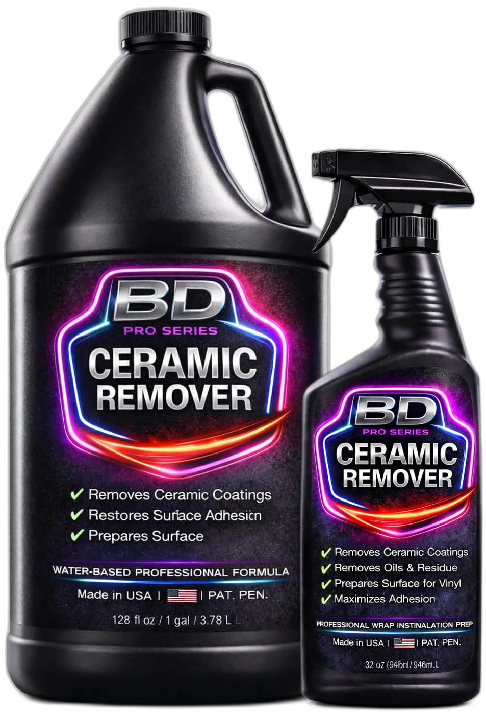 BD Ceramic Pro ceramic remover bundle, 32oz spray and 1 gallon refill